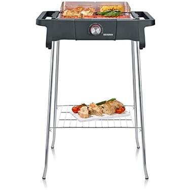 SEVERIN Style Evo electric grill with stand and storage rack, freestanding grill with quick grill start up to 350 °C, balcony grill with optimal heat distribution, black, PG 8124 on sale
